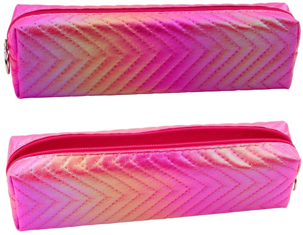 Girls` Metallic Shiny Herringbone Pink Pencil