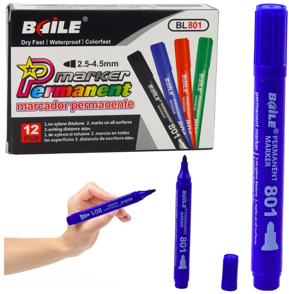 Permanent Marker Waterproof Blue 2.5-4