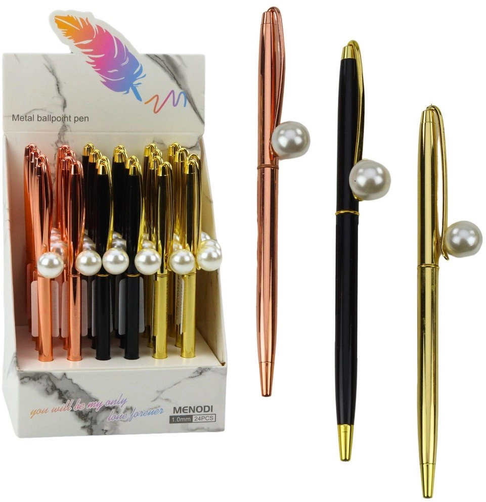 Metal Automatic Ballpoint Pen Pearl Blue