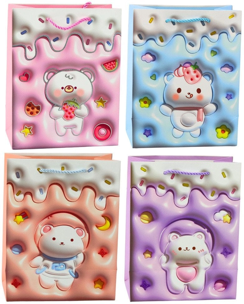 Teddy Bear Paper Gift Bag Pastel