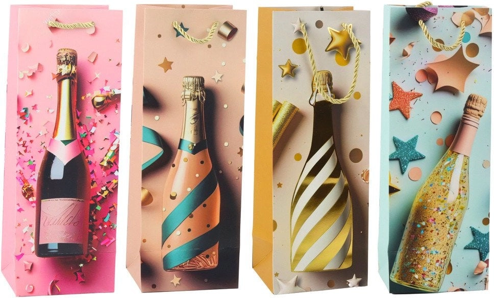 Paper Gift Bag for a Champagne