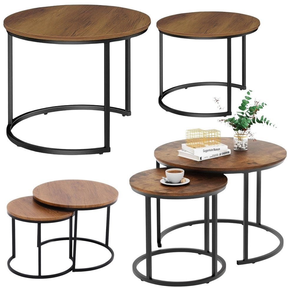 Set of Round Coffee Tables 2in1