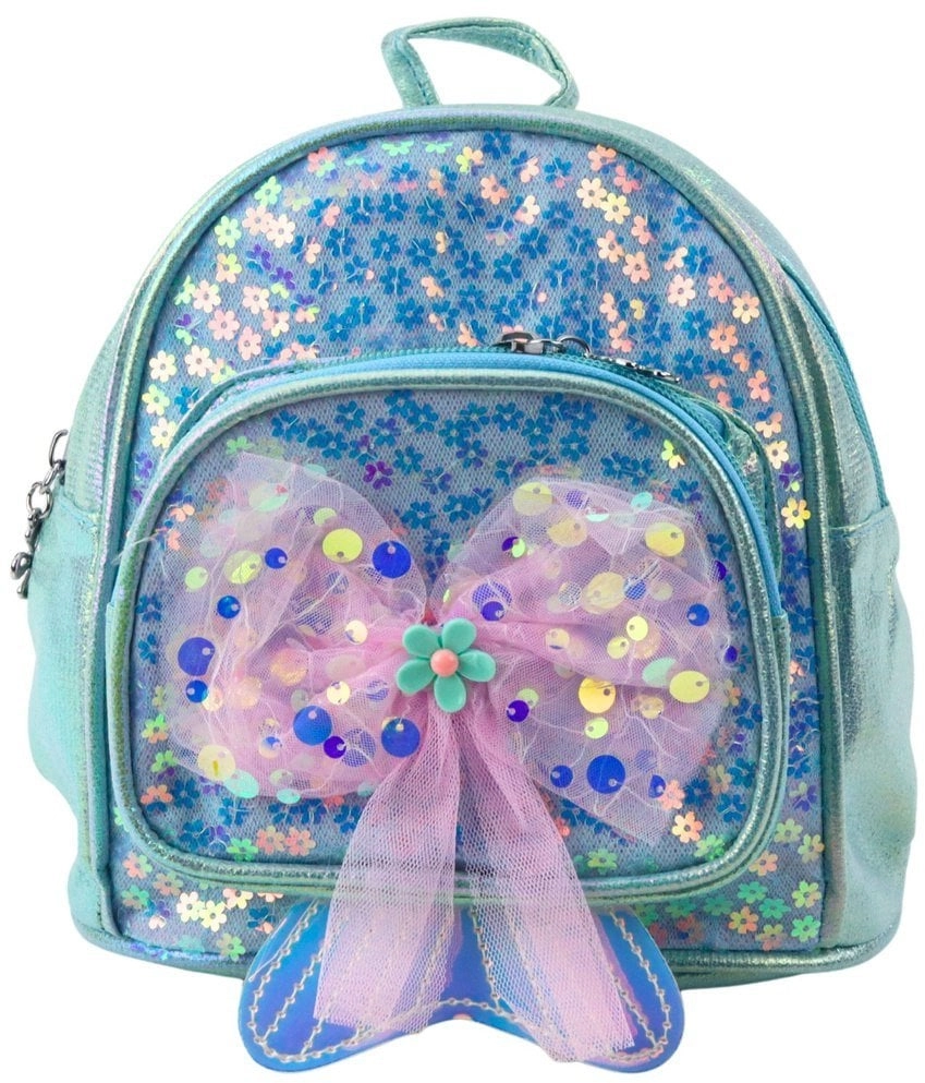 Children`s Backpack Sequins Tulle Bow Blue