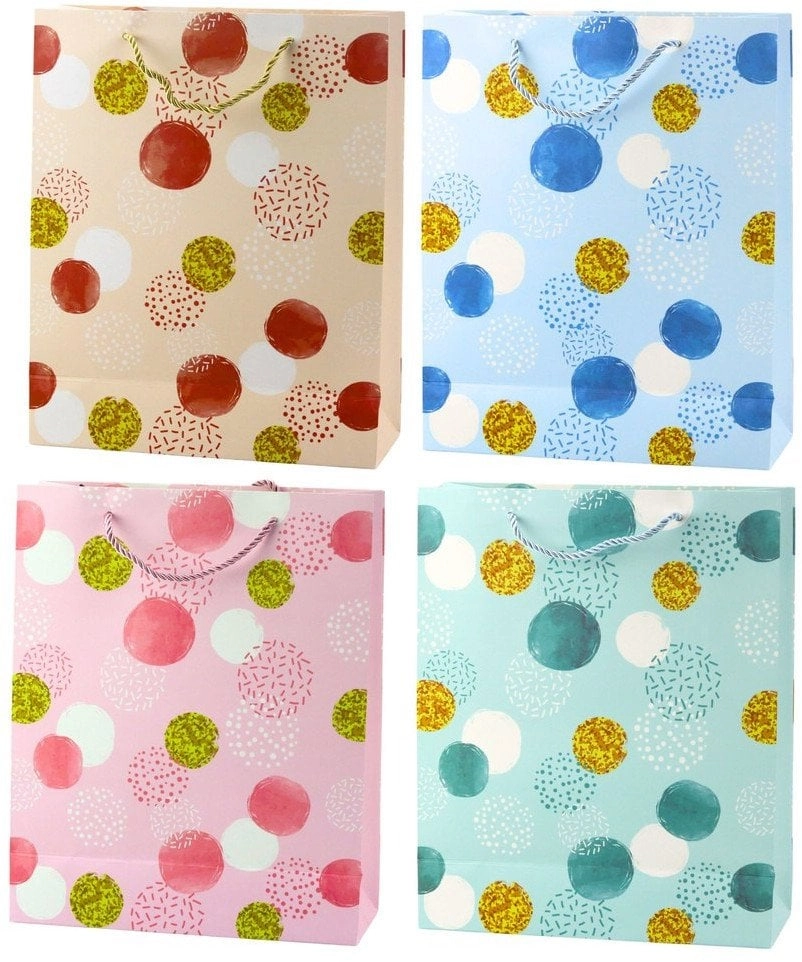 Gift bag 32x26x10cm Pastel dots MIX