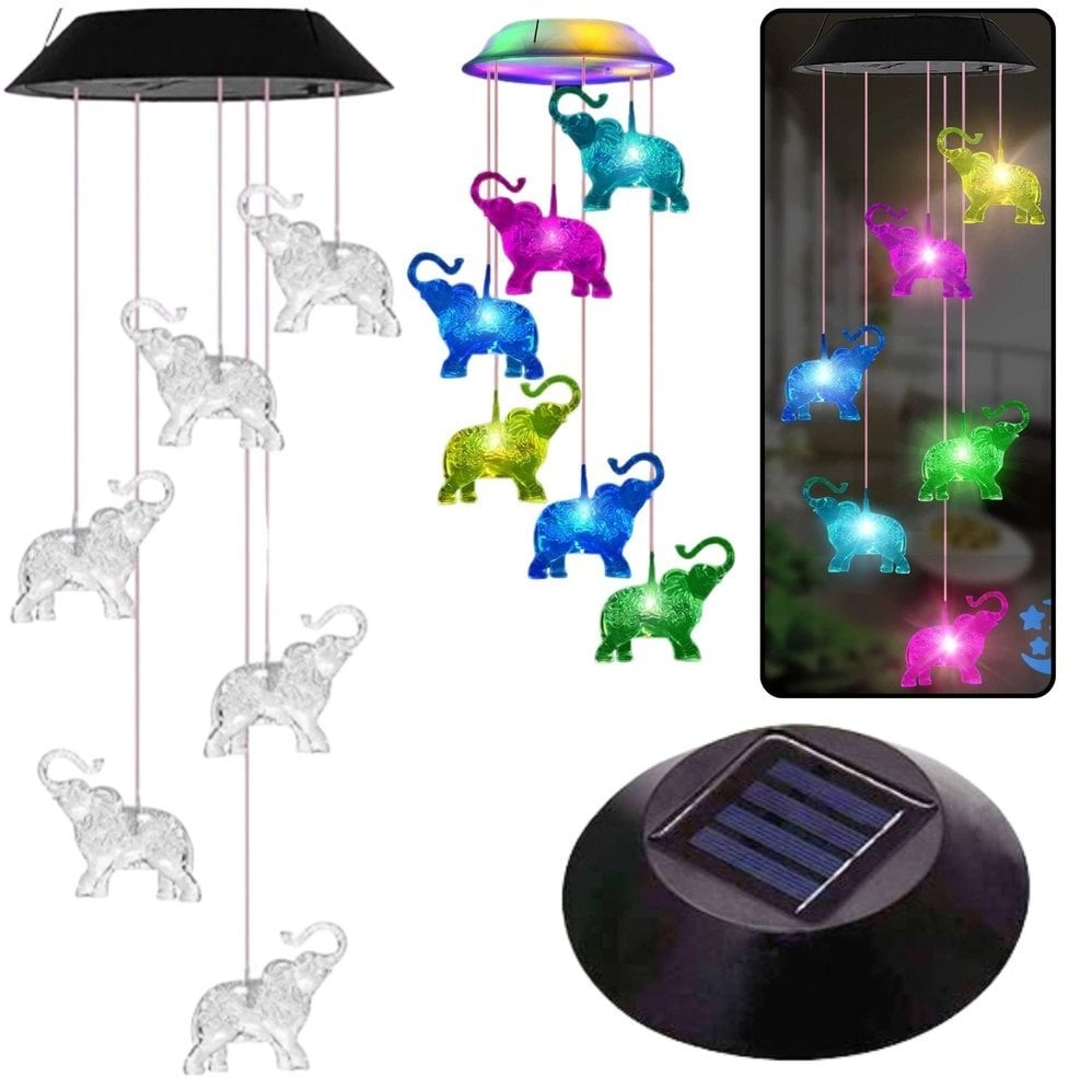 Solar LED Garden Lights Bells Colorful
