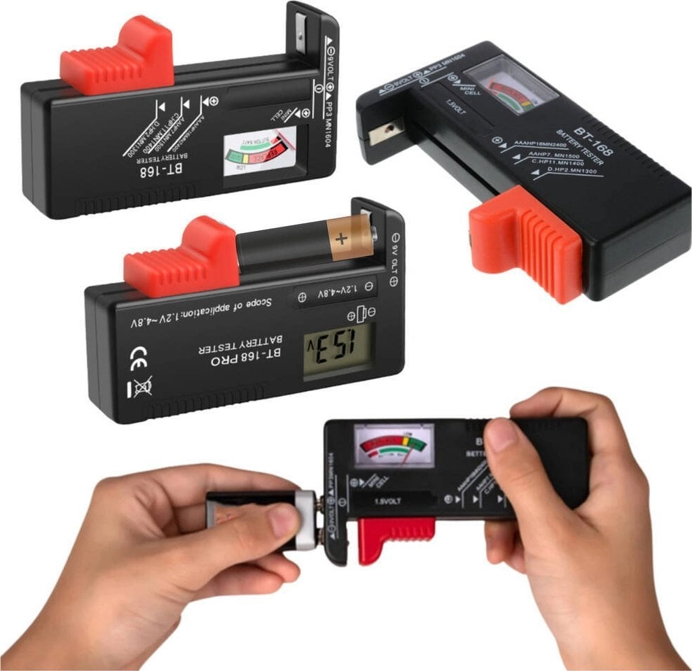 Universal Digital Battery Tester and Battery