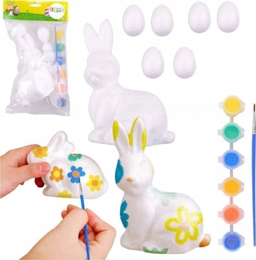 Easter Set Styrofoam Eggs 6pcs Hare