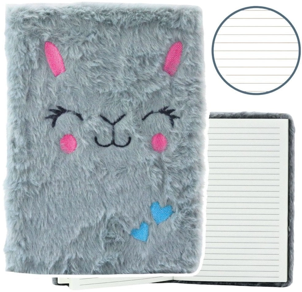 Plush notebook A5/80K  Hare line  gray