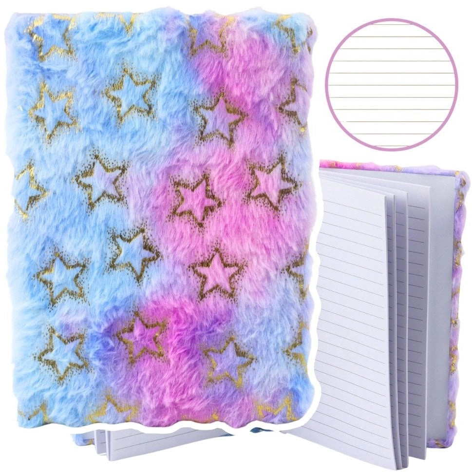 Plush notebook A5/80K  Golden stars line