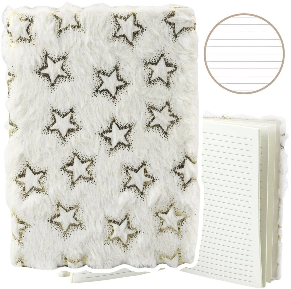 Plush notebook A5/80K  Golden stars line