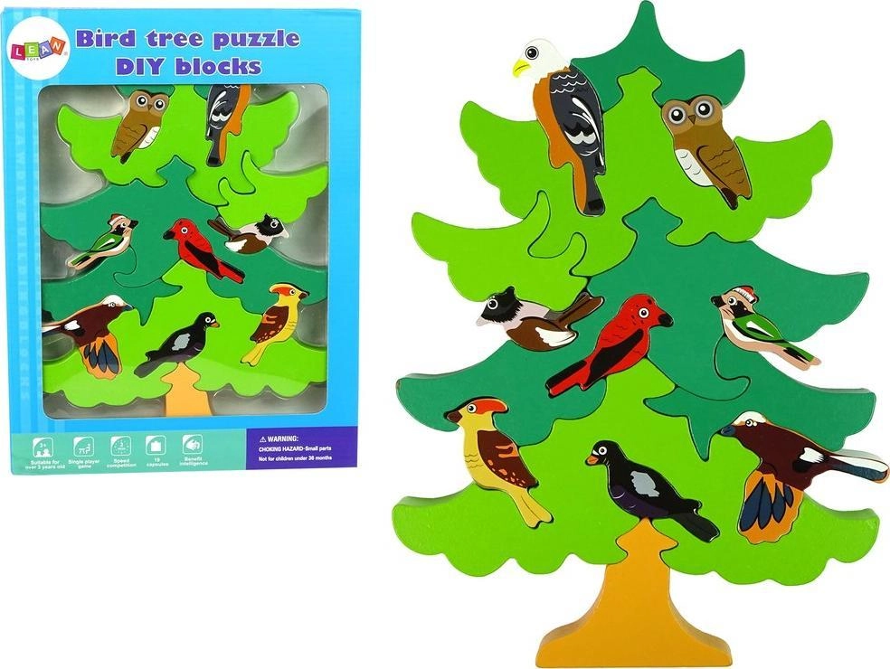 LeanToys Wooden Tree Forest Birds DIY