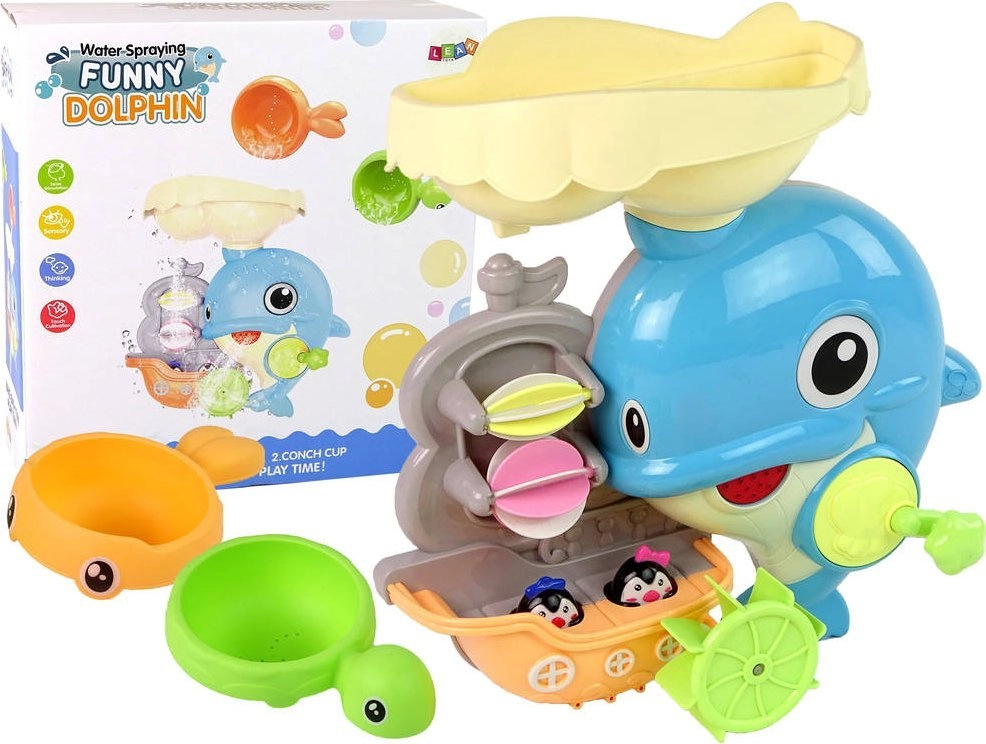 LeanToys Bath Toy Dolphin Waterfall Bathtub