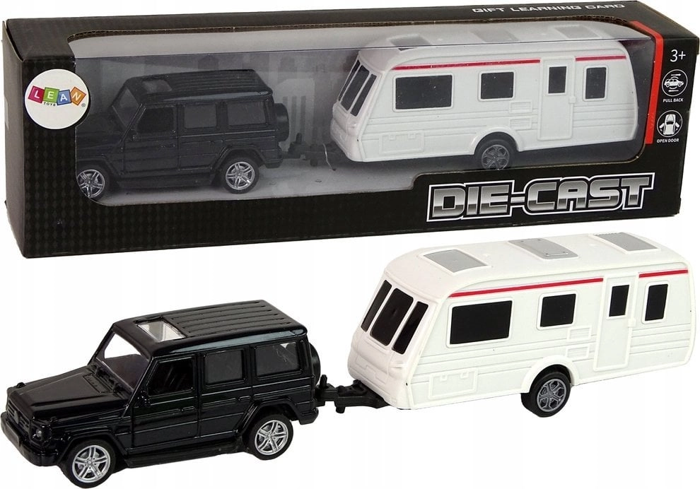 LeanToys Vehicle Set Jeep Black Camping
