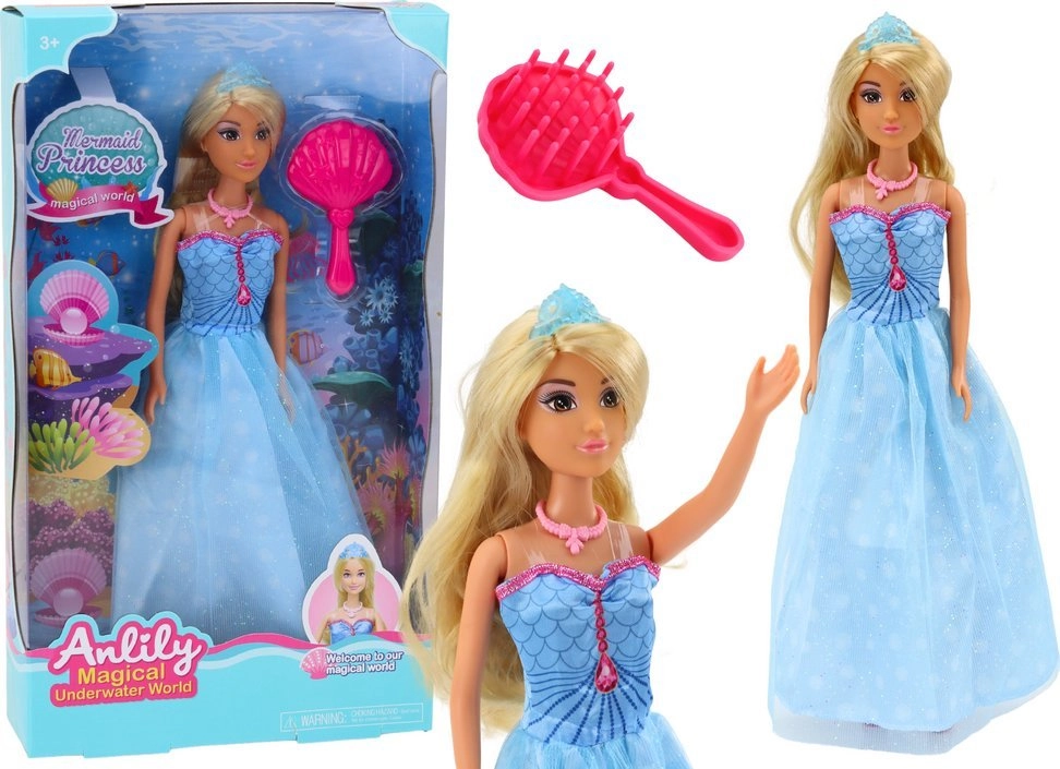 LeanToys Lalka Anlily Syrenia Księżniczka Niebieska