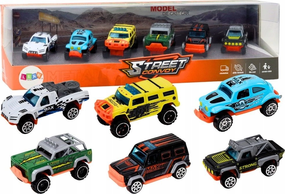 LeanToys Set of Metal Off-Road Cars