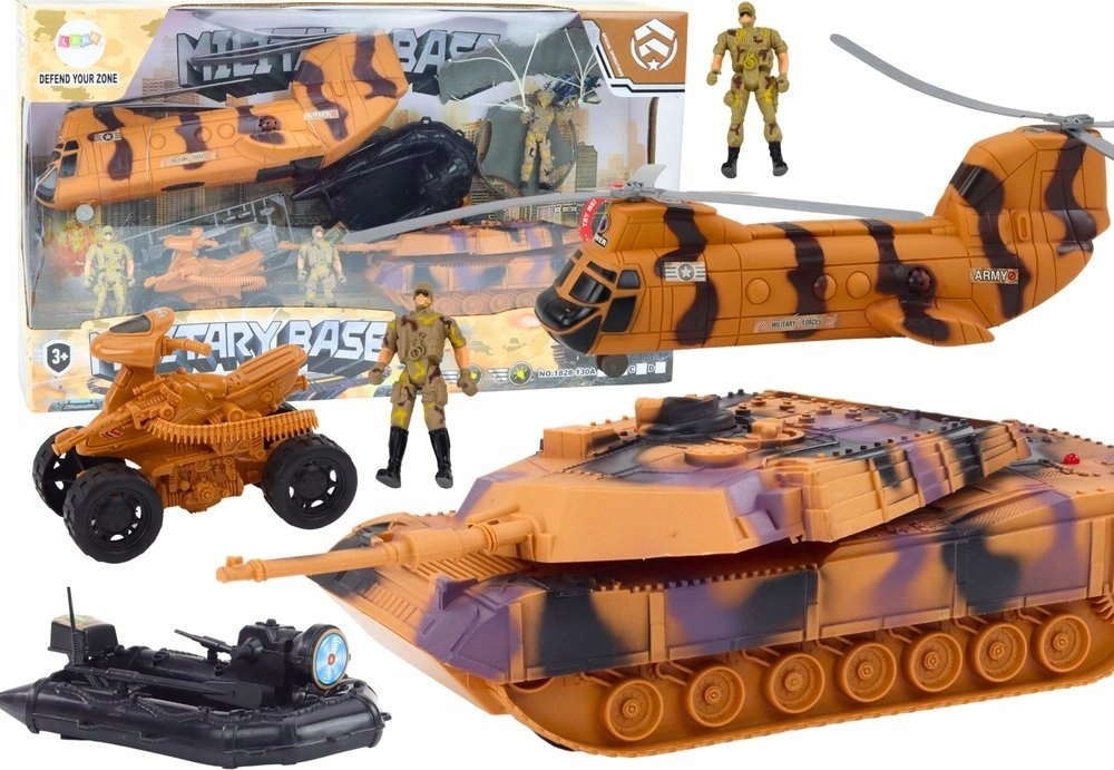 LeanToys Military Set Military Tank Helicopter