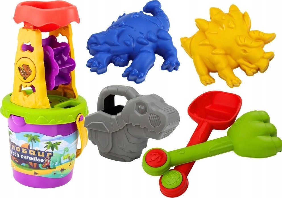 LeanToys Sand Set Dinosaur Grinder Funnel