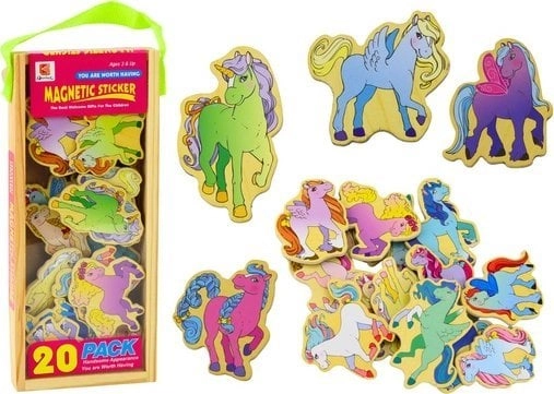 LeanToys Set of Wooden Magnets Colorful