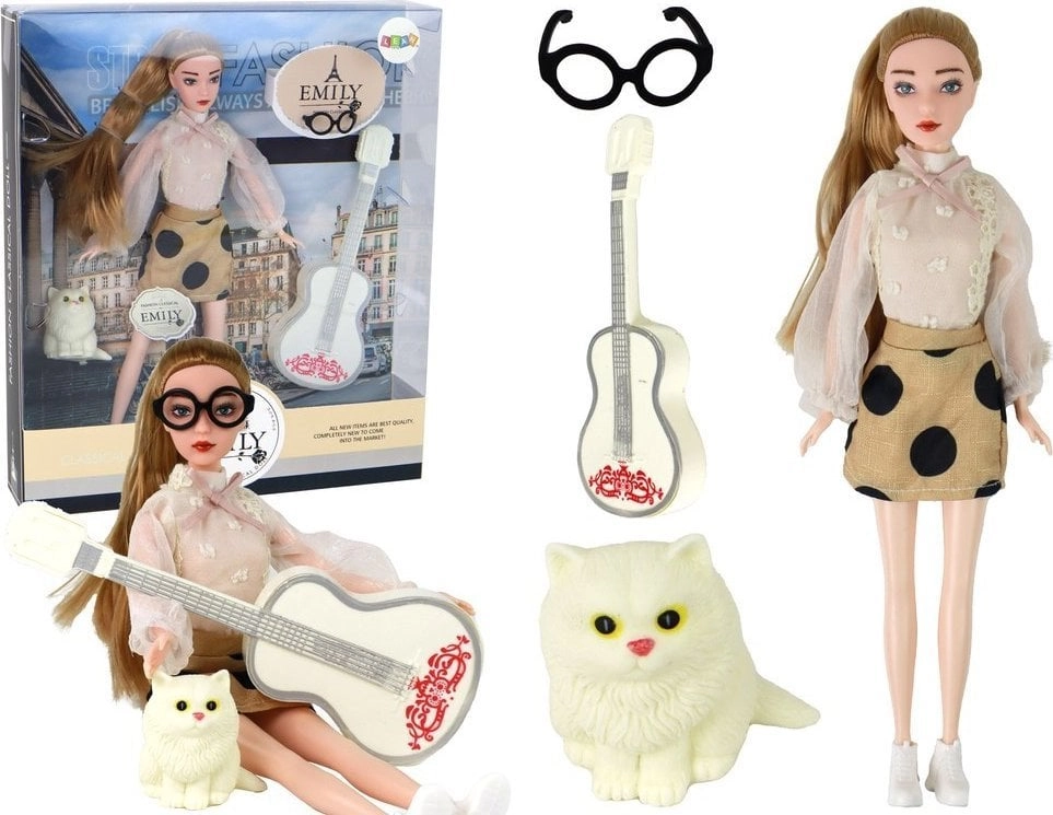 LeanToys Children`s Doll Emily with Guitar