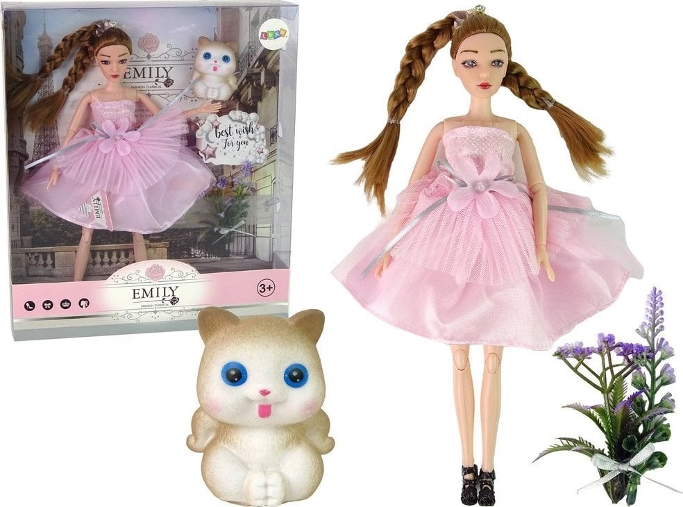 LeanToys Children`s Doll Emily Braids Cat