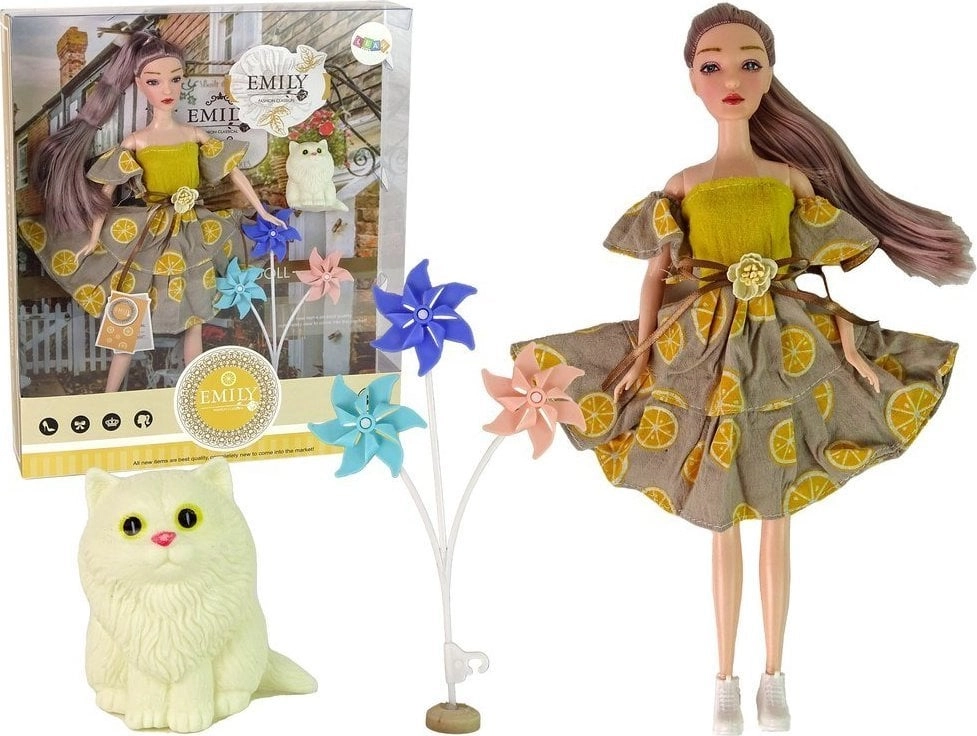 LeanToys Emily Doll with Windmill Kitten