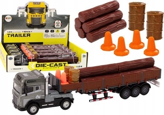 LeanToys Wood Truck Truck Trailer 1:24