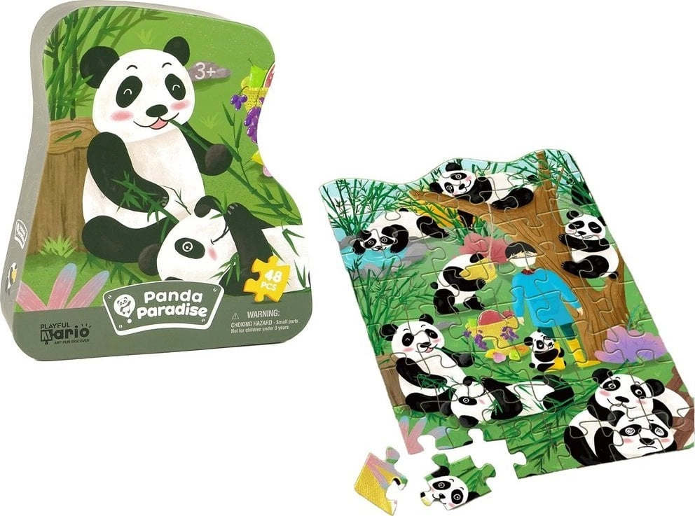 LeanToys Puzzle Panda Las Bambusowy 48