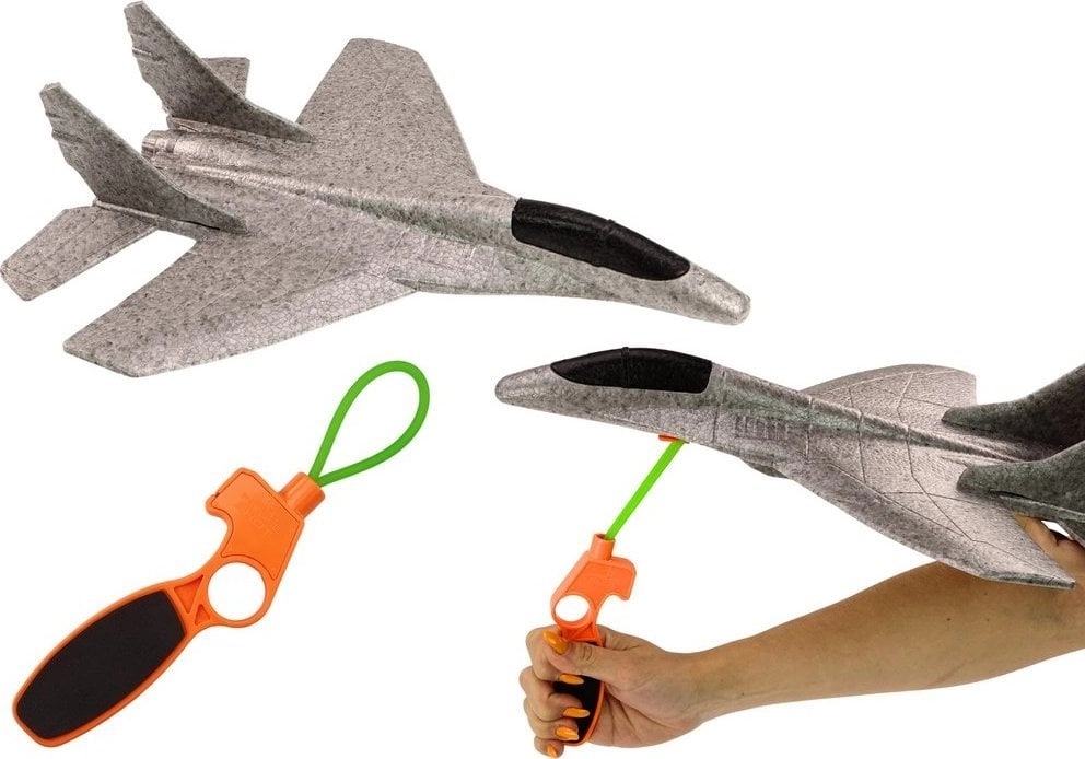 LeanToys Styrofoam Fighter Plane With Slingshot