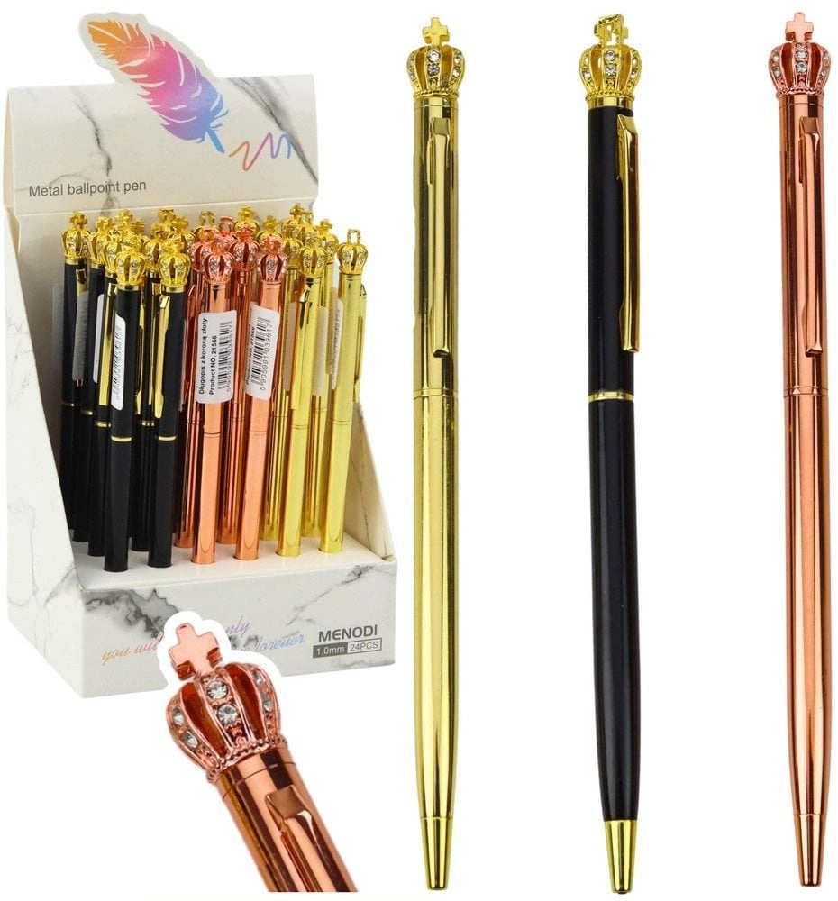 Metal Automatic Crown Ballpoint Pen Blue