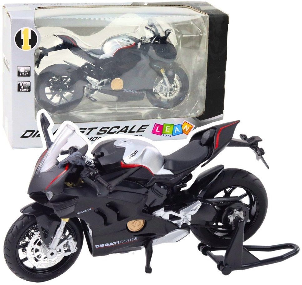Sports Motorcycle Metal Lights Sounds Silver