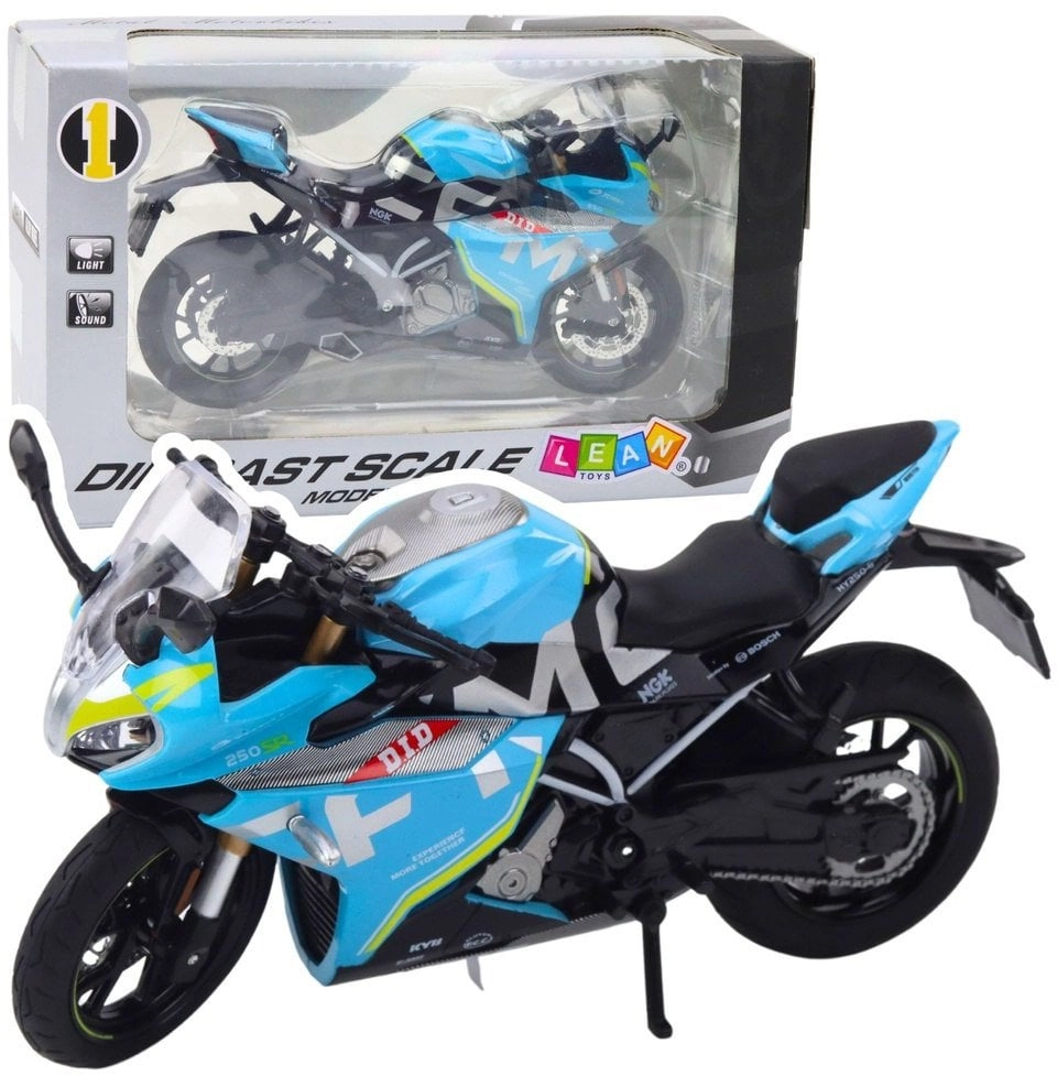Sports Motorcycle Metal Lights Sounds Blue