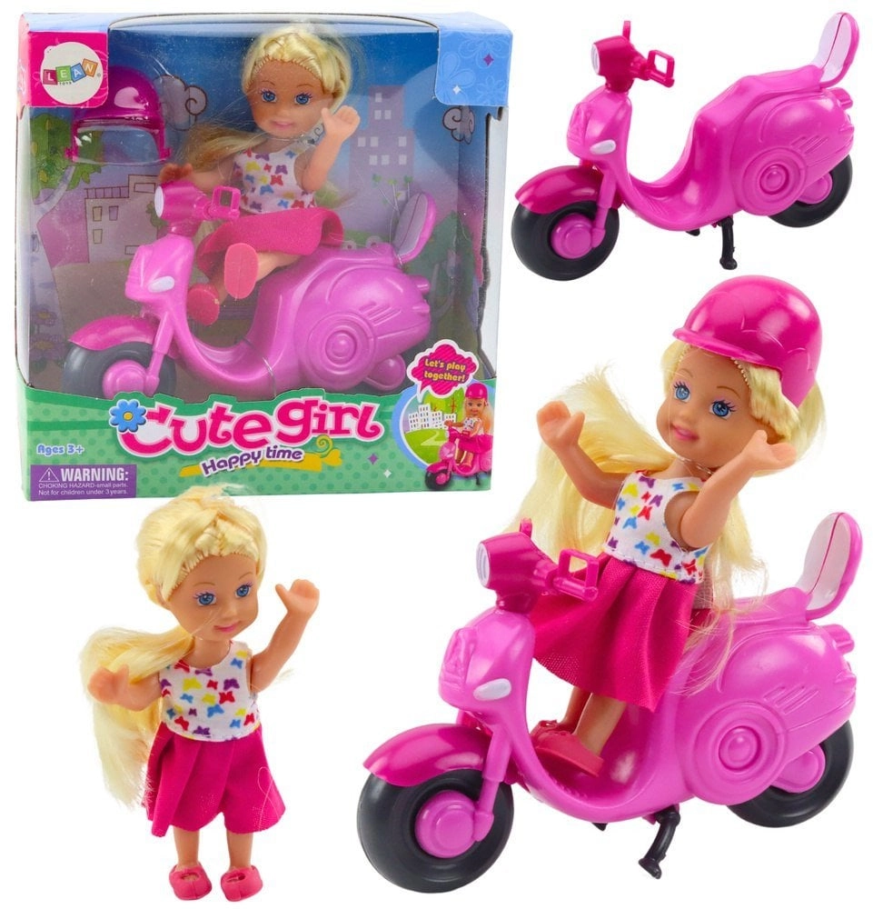Set Mini Doll Doll Scooter Helmet