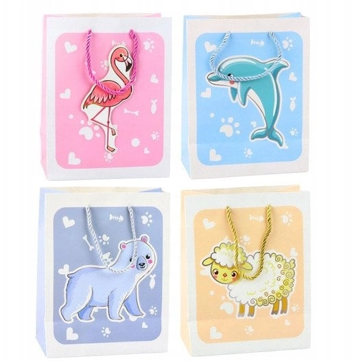 Gift Bag 3D Animals Pastel 23x