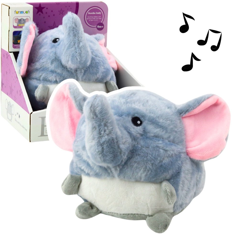 Lean Toys Plush Elephant Sleeping Cuddly