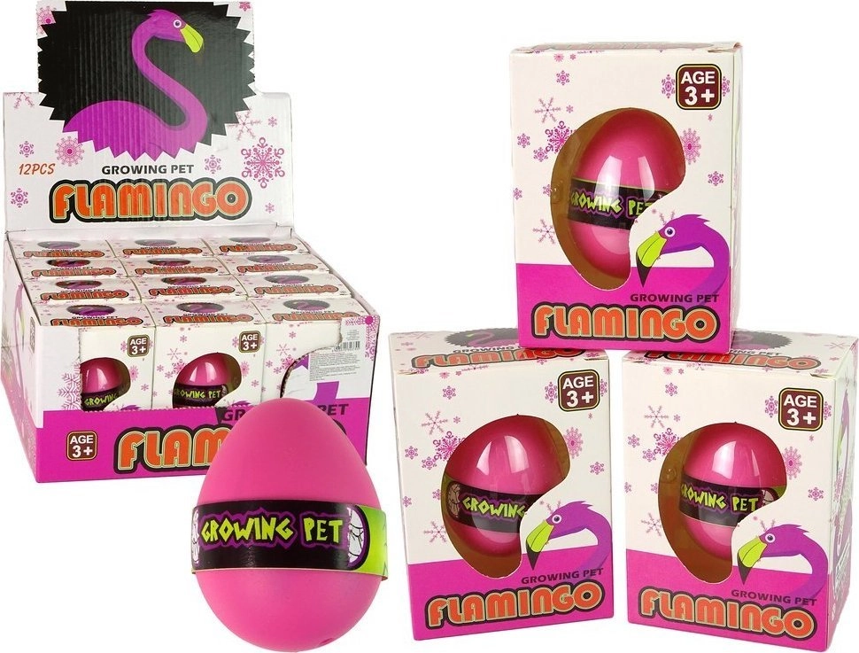 Growing flamingo egg 6cm pink 14908