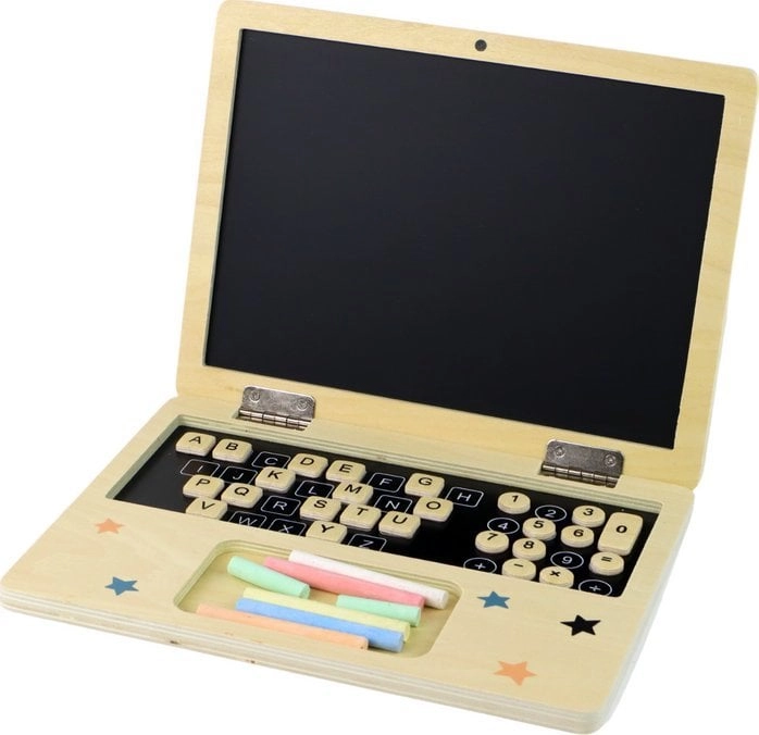 LeanToys Tablica Drewniana Laptop Kreda 15020