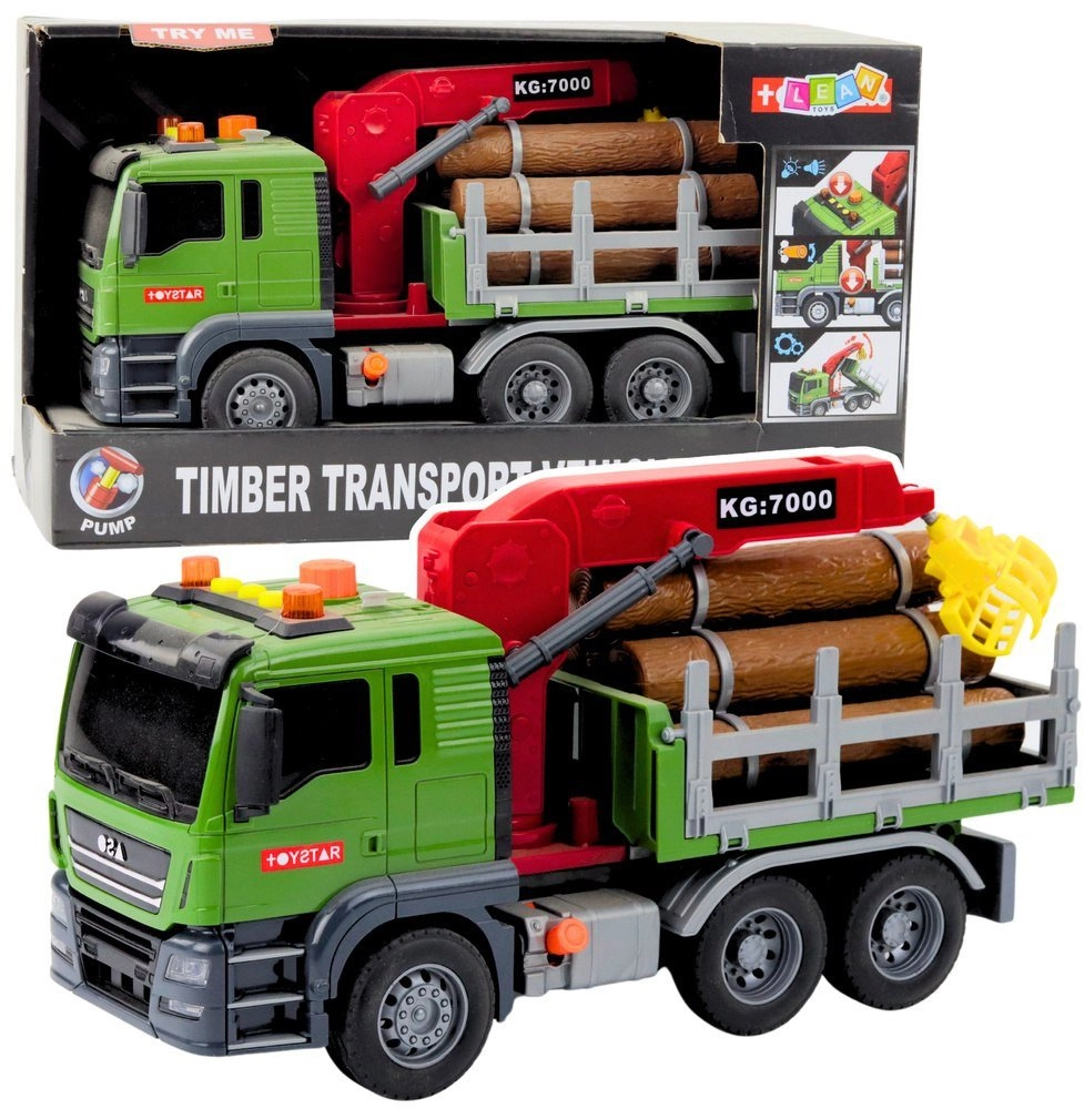 Ciężarówka Transport Drewna Dźwig Bale Drewna