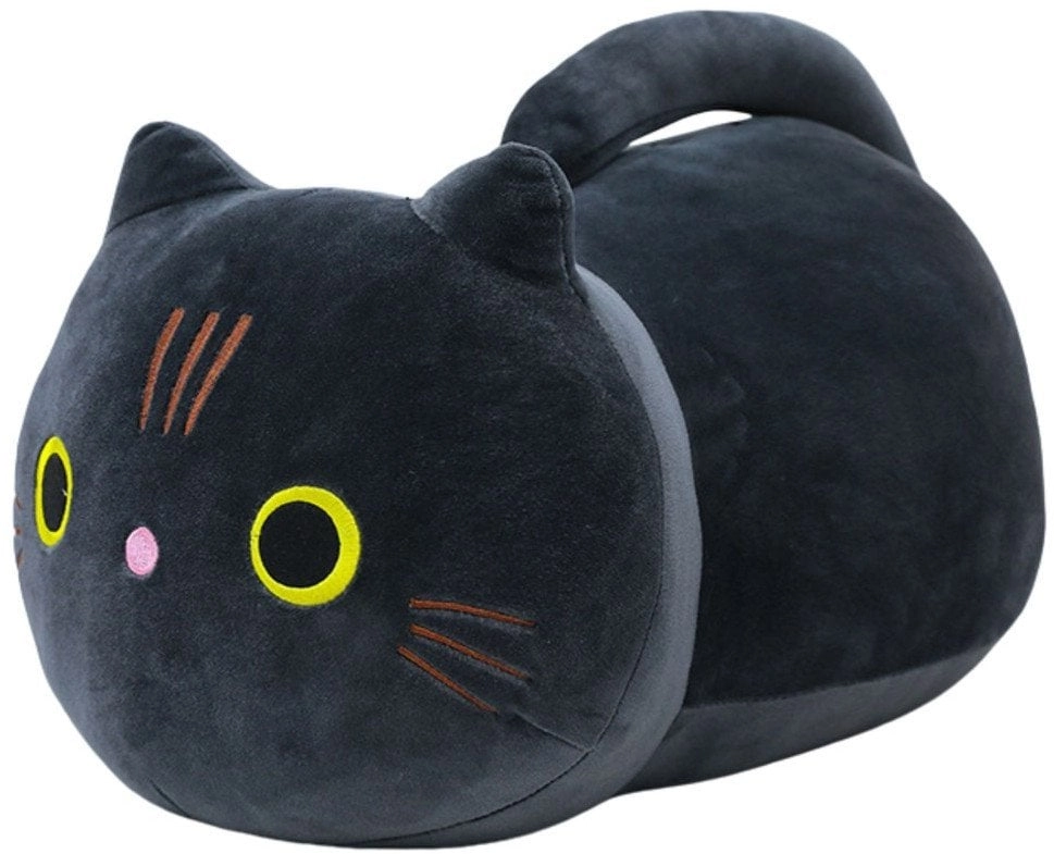 Plush cuddly cat mascot with a