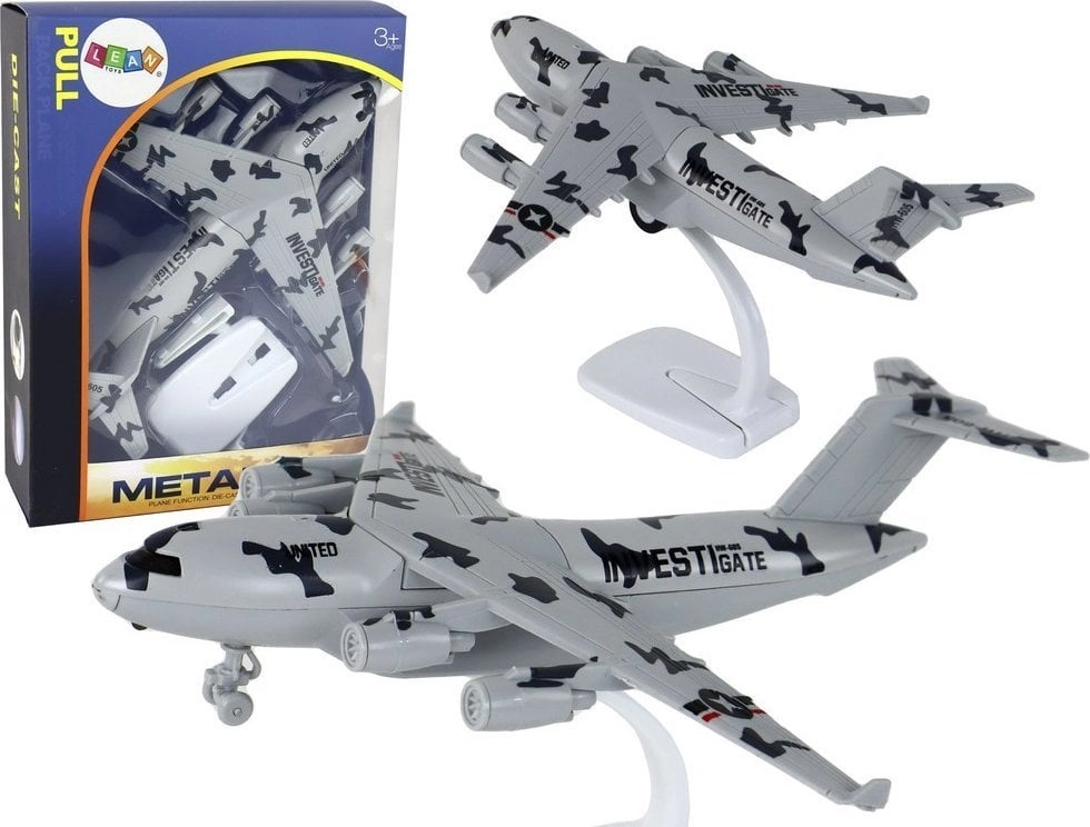 LeanToys Airplane Gray Military Moro UNITED