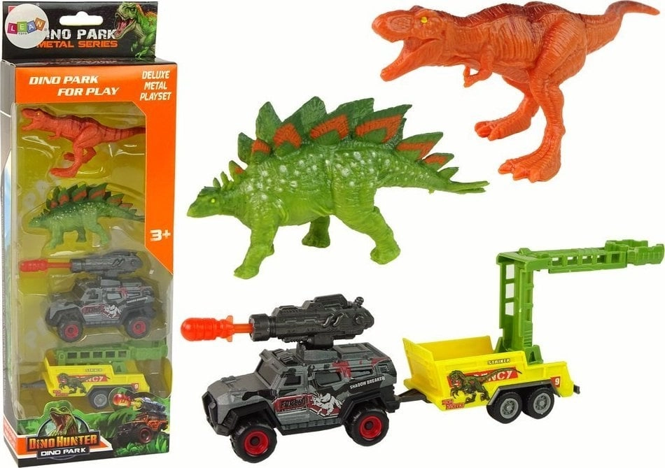 LeanToys Dinosaurs Car Rocket Trailer Set