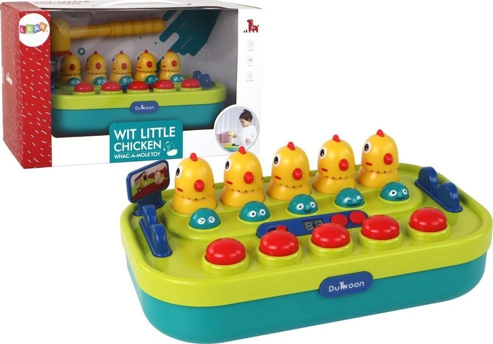 LeanToys Arcade Game Whac-a-Mole Chickens Hammer