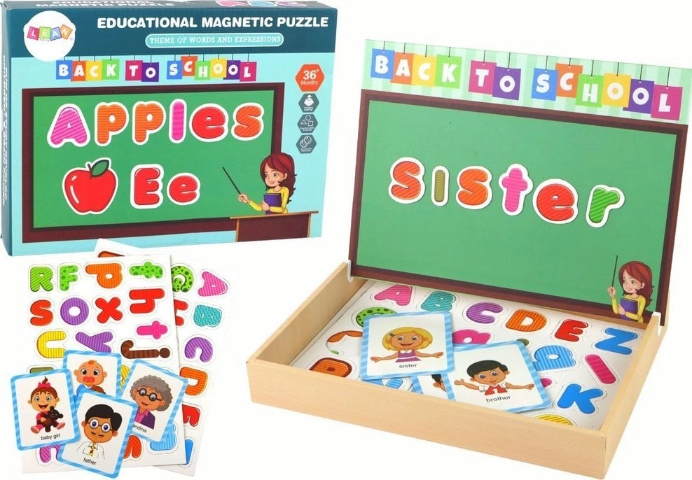 LeanToys Zestaw Edukacyjnych Puzzli Magnetycznych Z