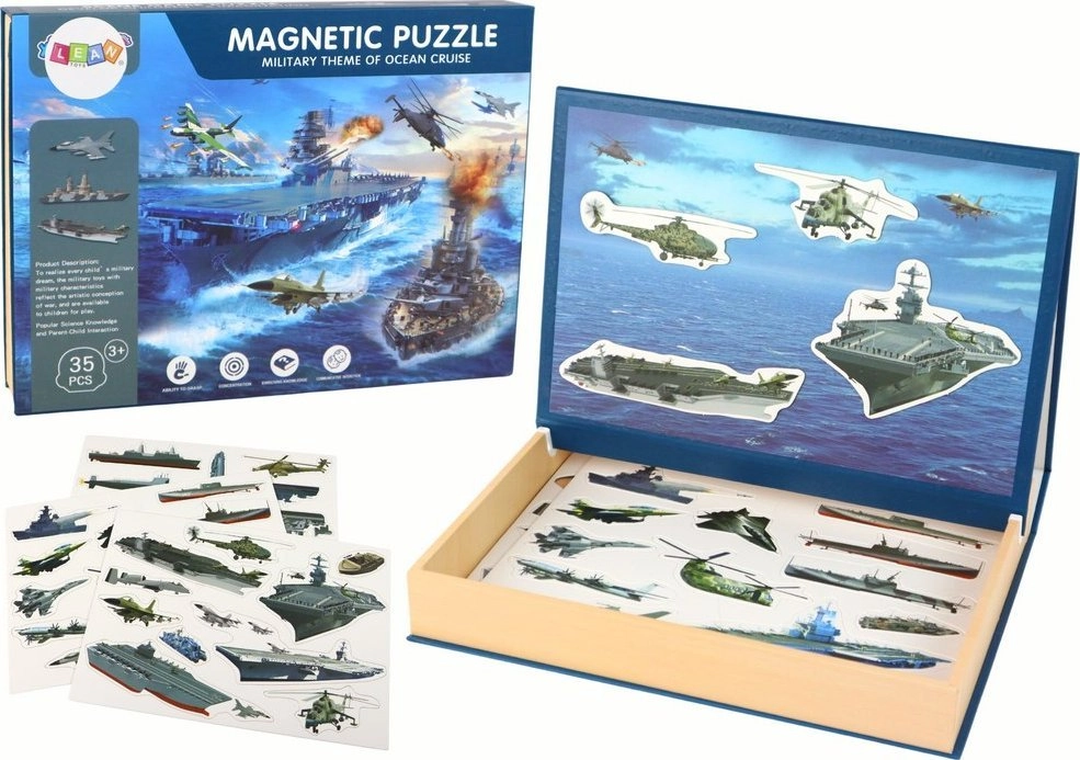 LeanToys Set of educational magnetic puzzles