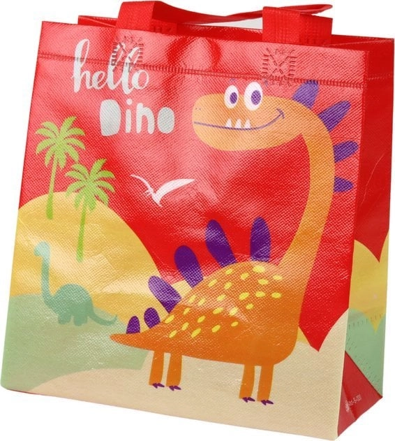 LeanToys Torba Prezentowa Dinozaur Czerwona 23cm
