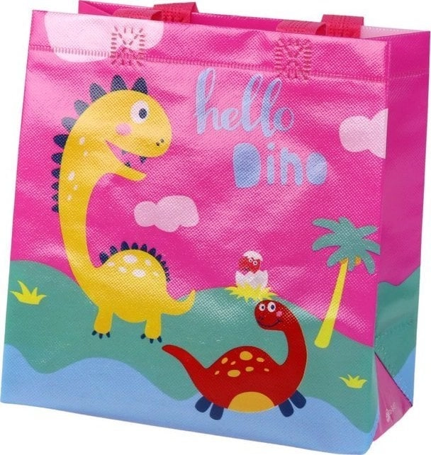 LeanToys Torba Prezentowa Dinozaur Różowa 23cm