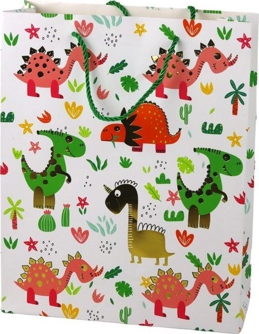 Gift bag dinosaurs palm trees 32x26x10cm
