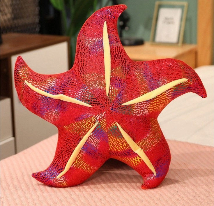LeanToys Mascot Plush Starfish Red Pillow