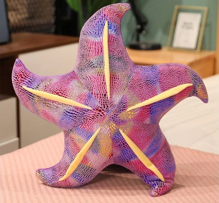 LeanToys Mascot Plush Starfish Purple Pillow