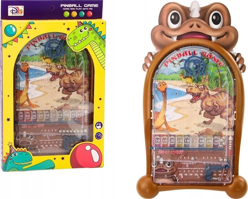 LeanToys Pinball Arcade Game Dinosaurs Brown