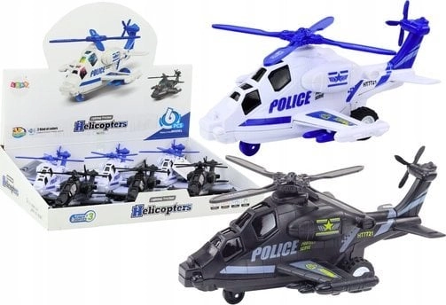LeanToys Police Helicopter White or Black